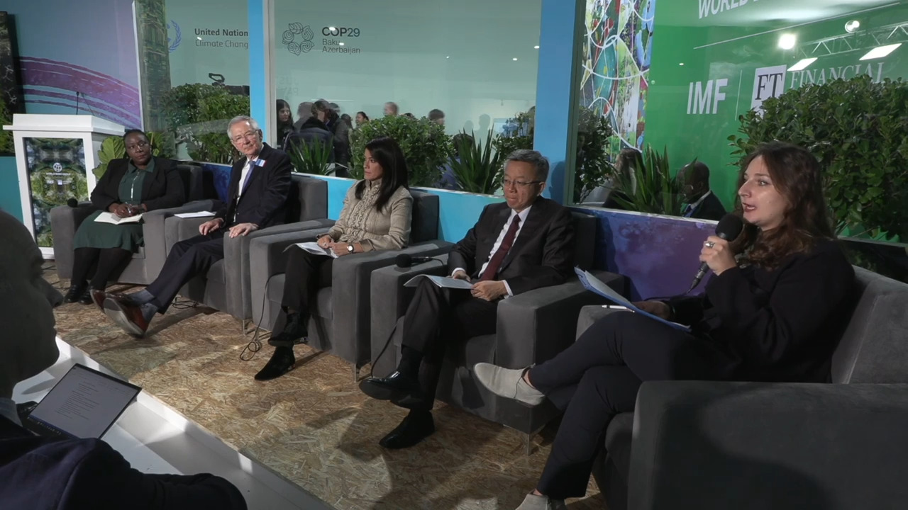 Bo Li, Rania Al Mashat
Minister of Planning, Tracy Kajumba
Director of the Least Developed Countries Initiative for Effective Adaptation and Resilience (LIFE-AR) at the International Institute for Environment and Development, Andrew Steer, 
Moderator: Anca Gurzu