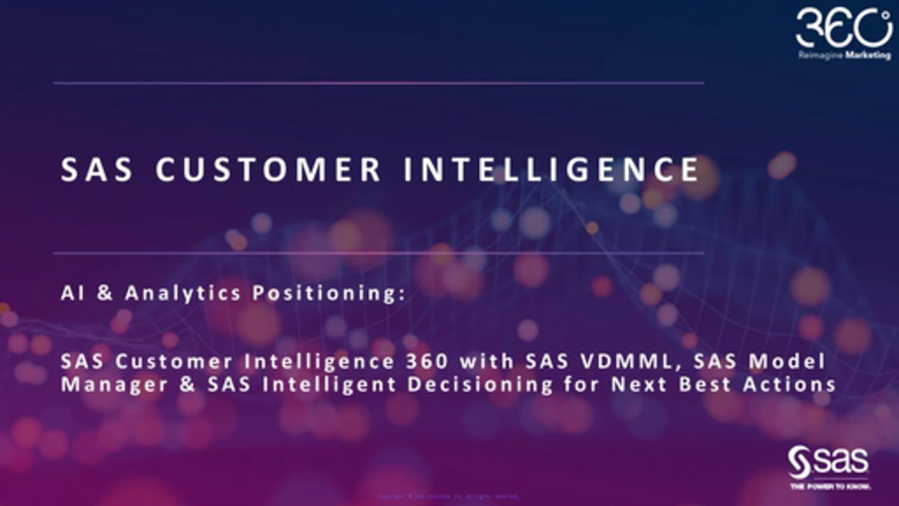 Next Best Actions for AI Marketing with SAS Intelligent Decisioning ...