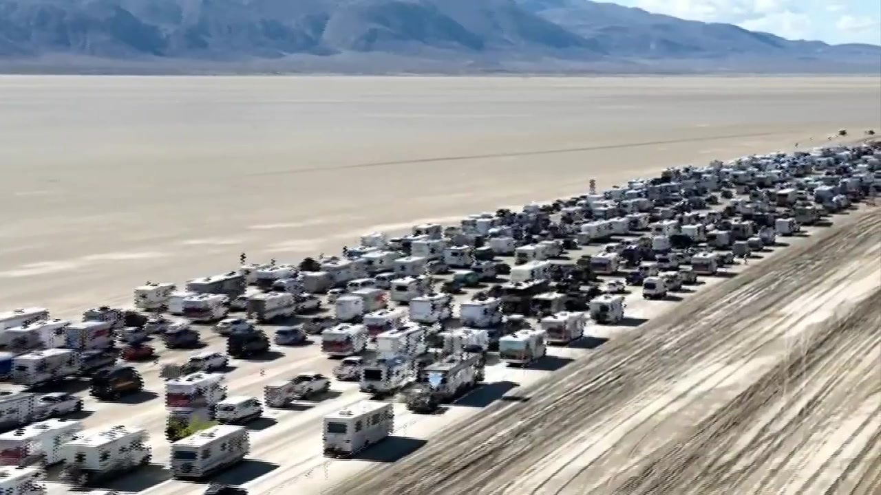 Wait times to exit Burning Man drop after flooding left tens of thousands  stranded in Nevada desert