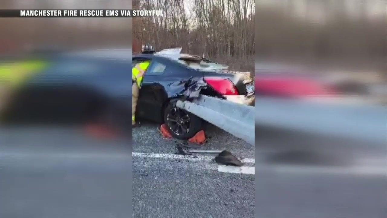 Connecticut driver 'miraculously' survives after guardrail impales vehicle  during crash