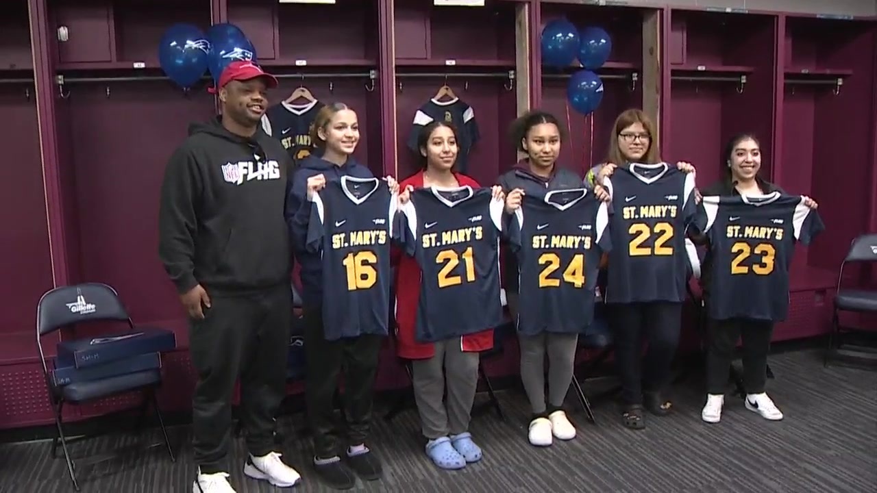 Girls flag football team representing the Patriots set to compete