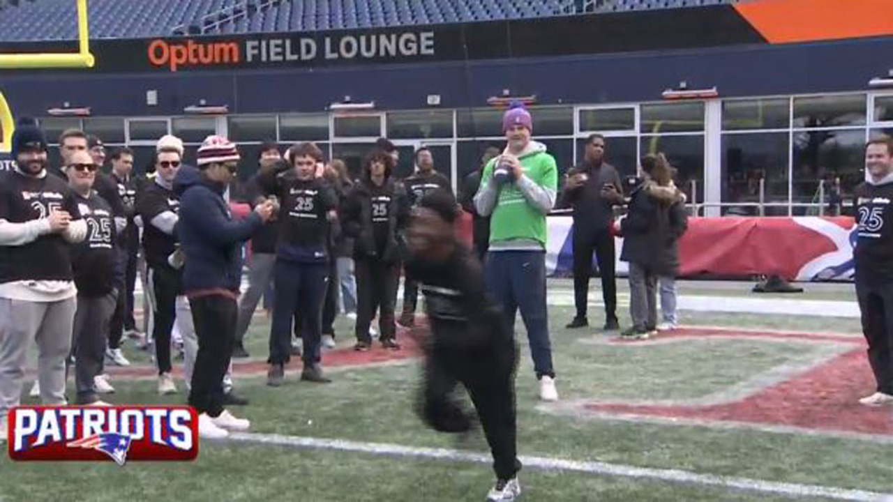 Drake Maye laces up for Big Brothers Big Sisters flag football event at Gillette Stadium