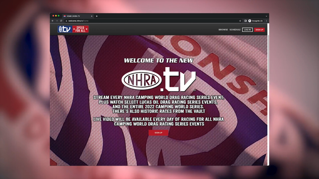 Sign up to watch free streaming shows on NHRA NHRA