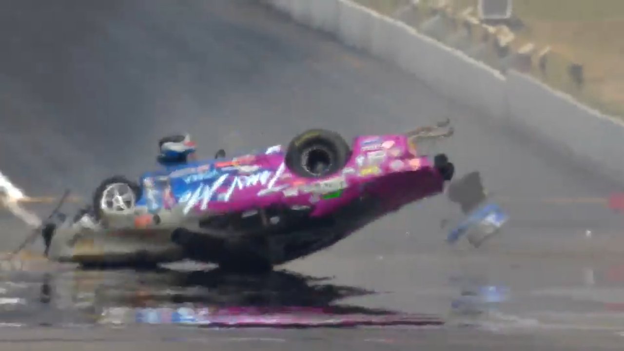 Joey Grose takes a wild ride in Pro Stock accident in qualifying