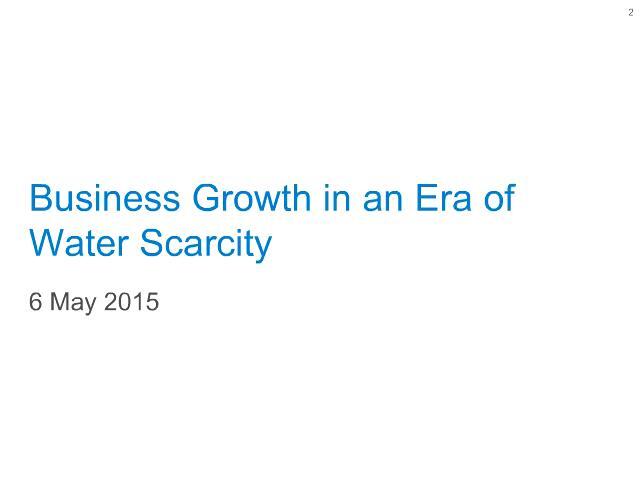 Business Growth in an Era of Water Scarcity