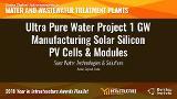 Suez Water Technologies and SolutSuez Water Technologies & Solutions – Ultra Pure Water Project 1 GW Manufacturing Solar Silicon PV Cells & Modulesions