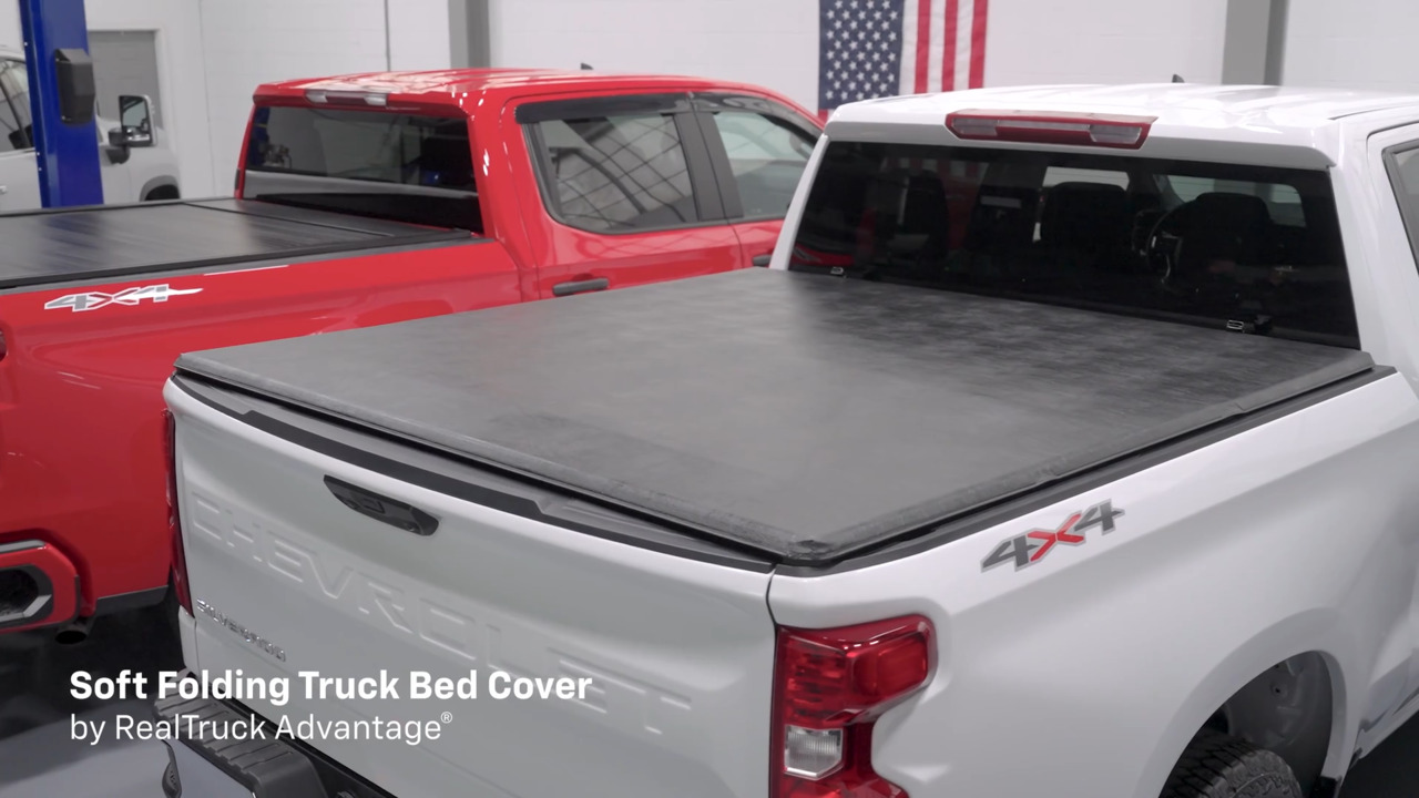 Short Bed Soft Folding Truck Bed Cover in Black by Advantage ...