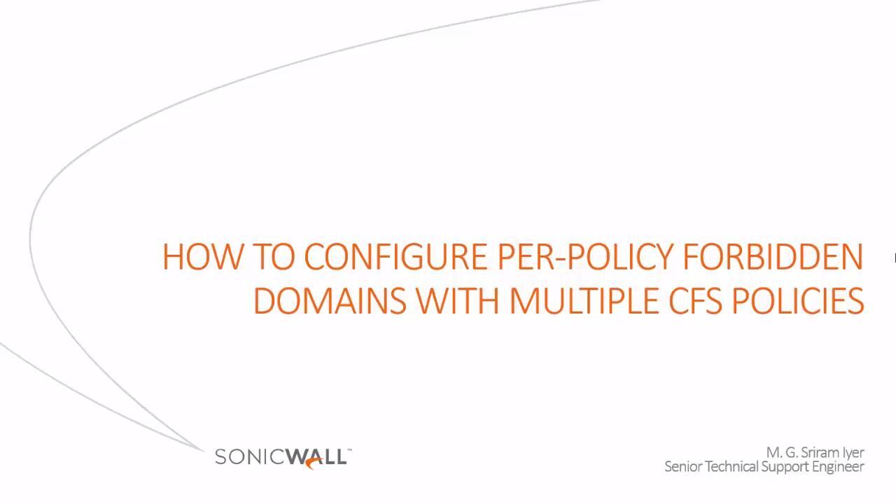 Content Filter Service (CFS) Configurations | SonicWall