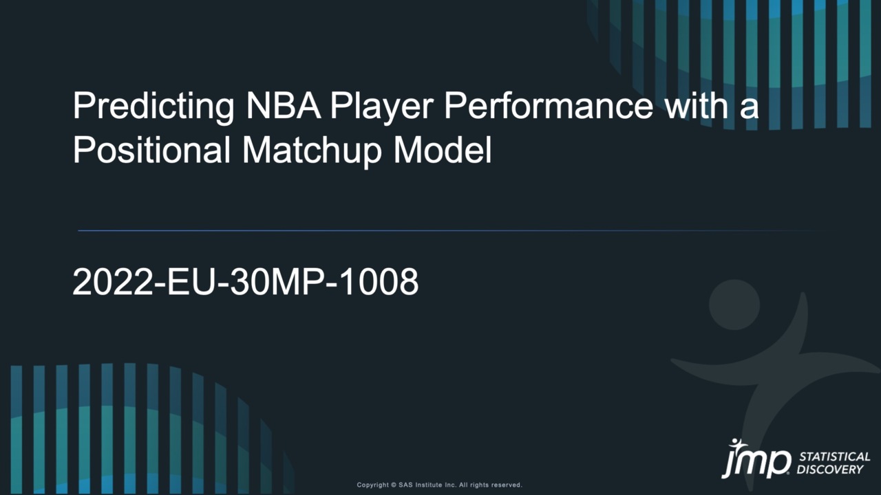 Predicting NBA Player Performance with a Positional Matchup Model (2022-EU-30MP-...