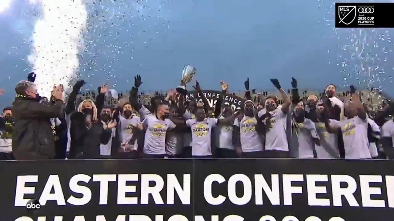 Watch Columbus Crew hoist the MLS Cup trophy for the second time