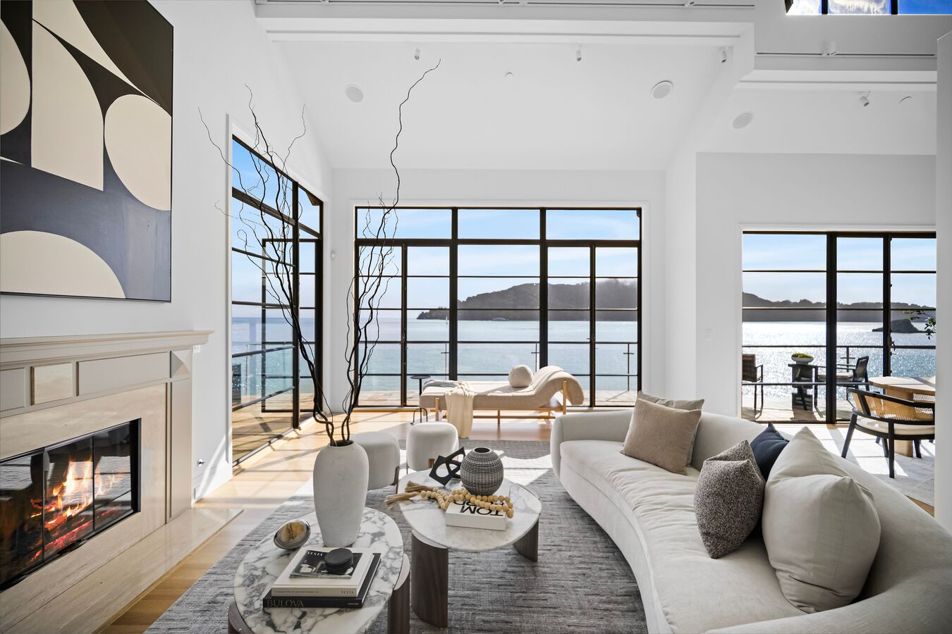A Frank Lloyd Wright-Inspired Coastal Retreat with a Private Beach