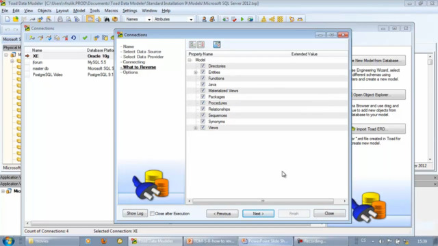 toad data modeler publish to database