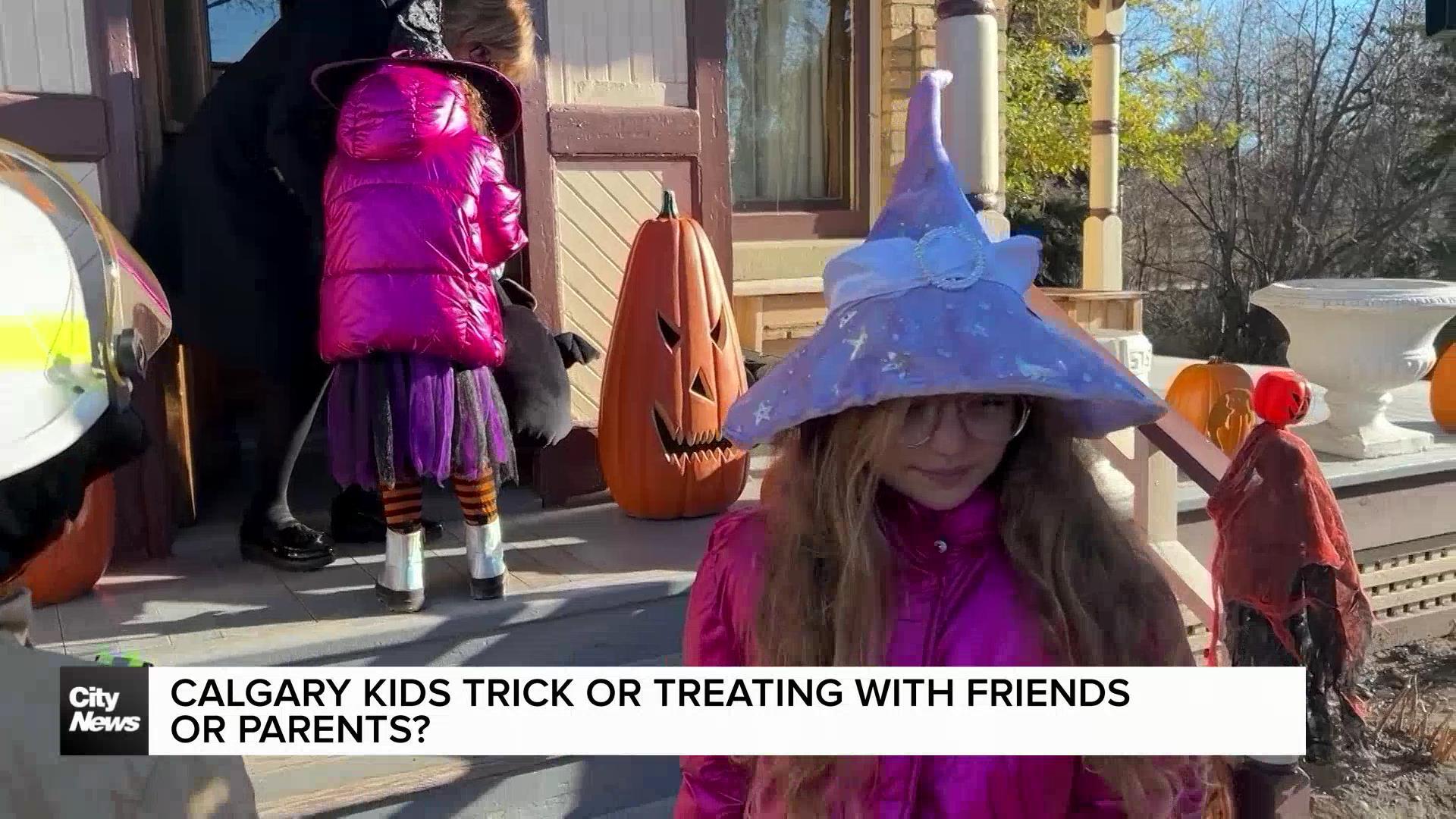 Calgary kids trick-or-treating with friends or parents?