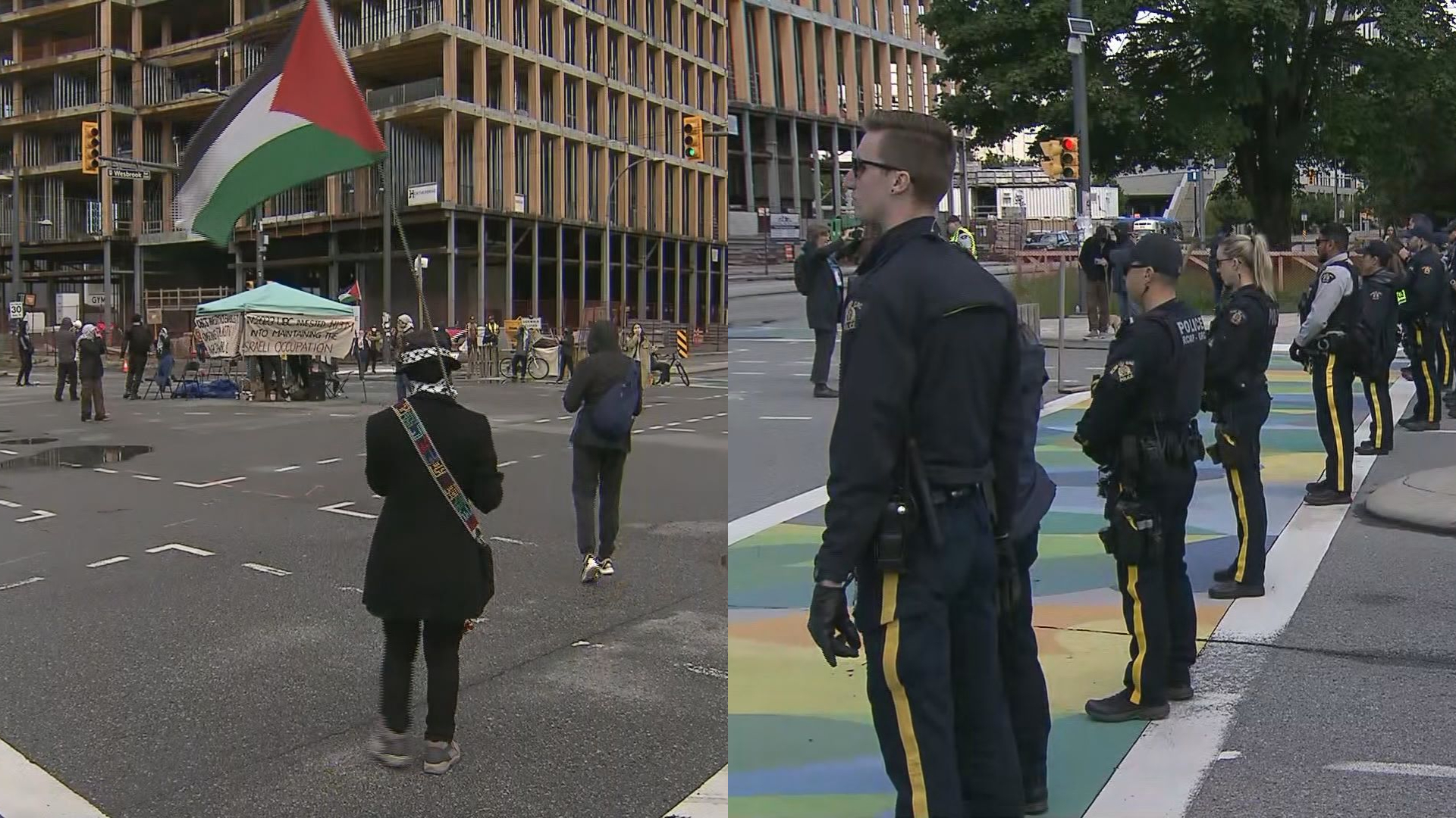 Woman arrested as pro-Palestinian protesters shut down UBC intersection