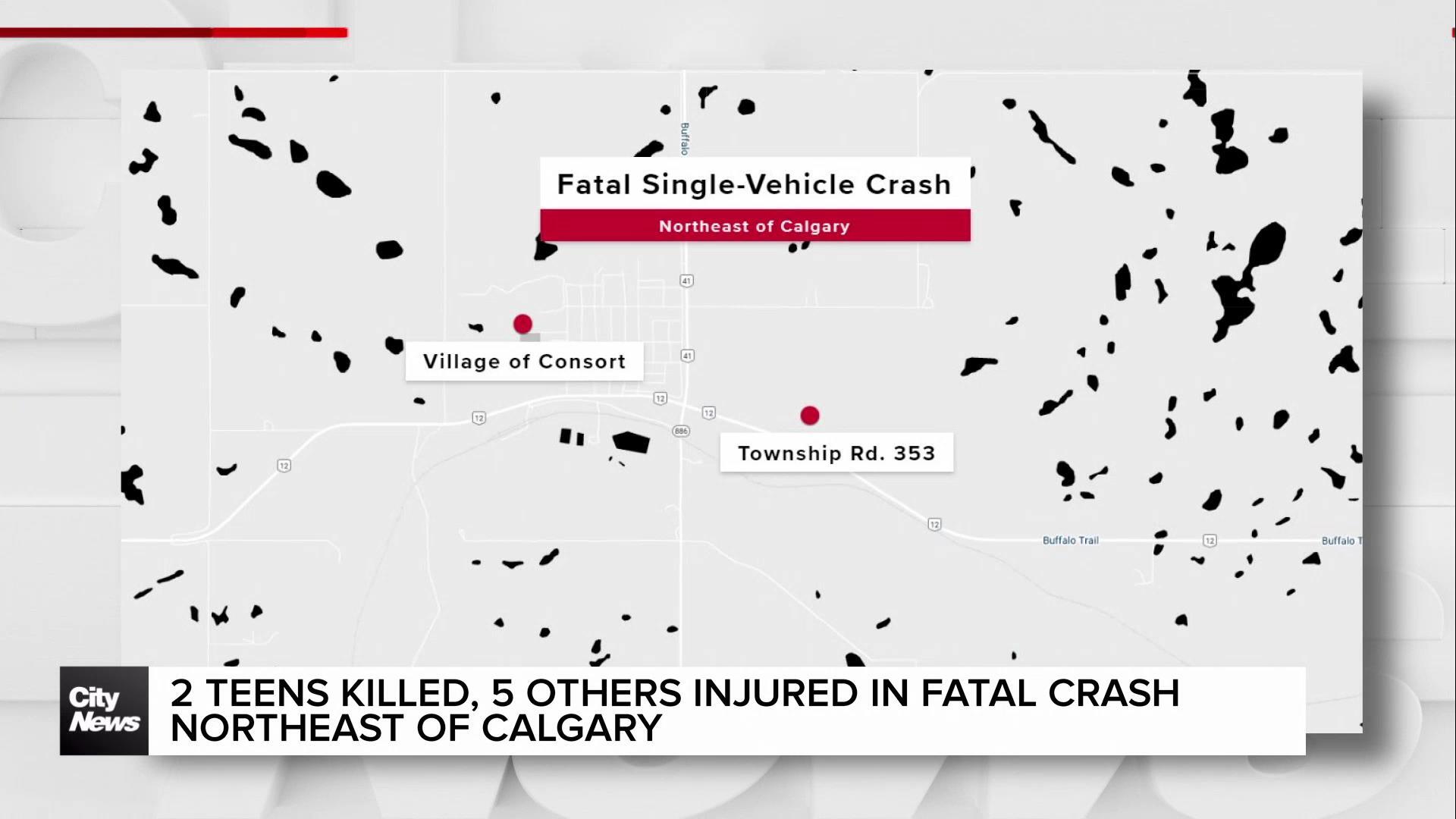 2 teens killed, 5 others injured in fatal crash Northeast of Calgary