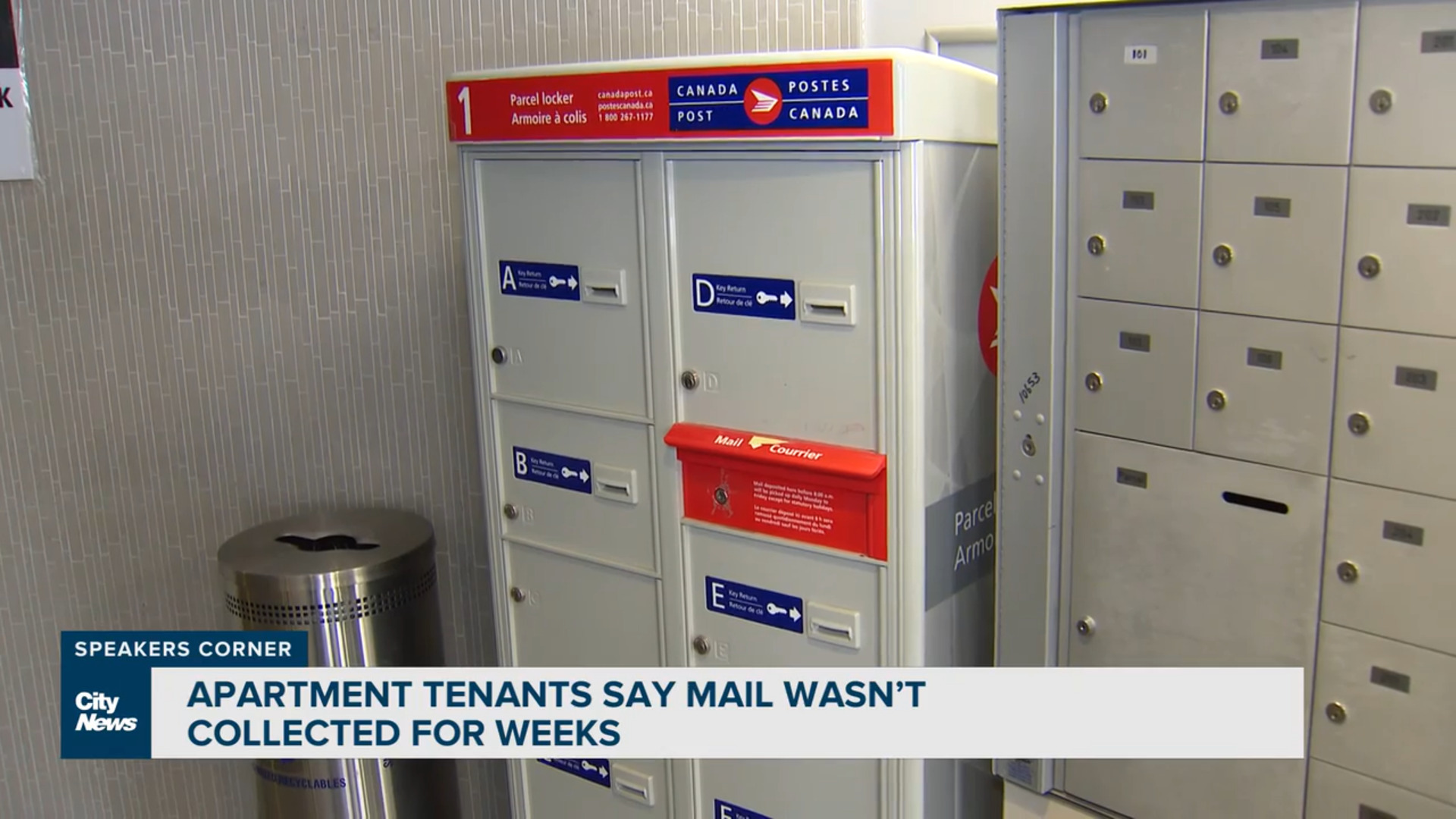 Apartment building tenants speak out after mail goes uncollected for nearly two months