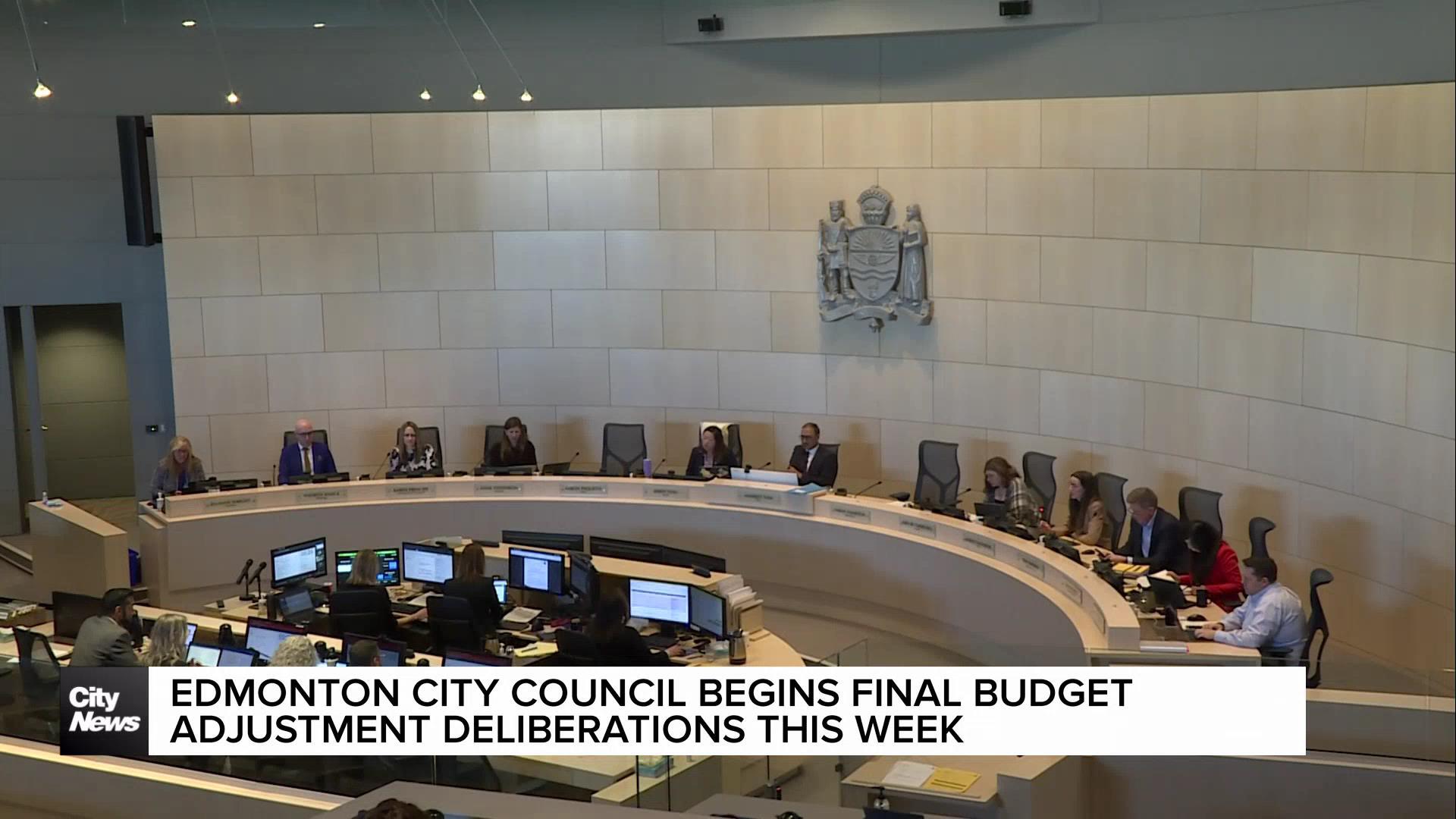 Edmonton city council begins final budget adjustment deliberations