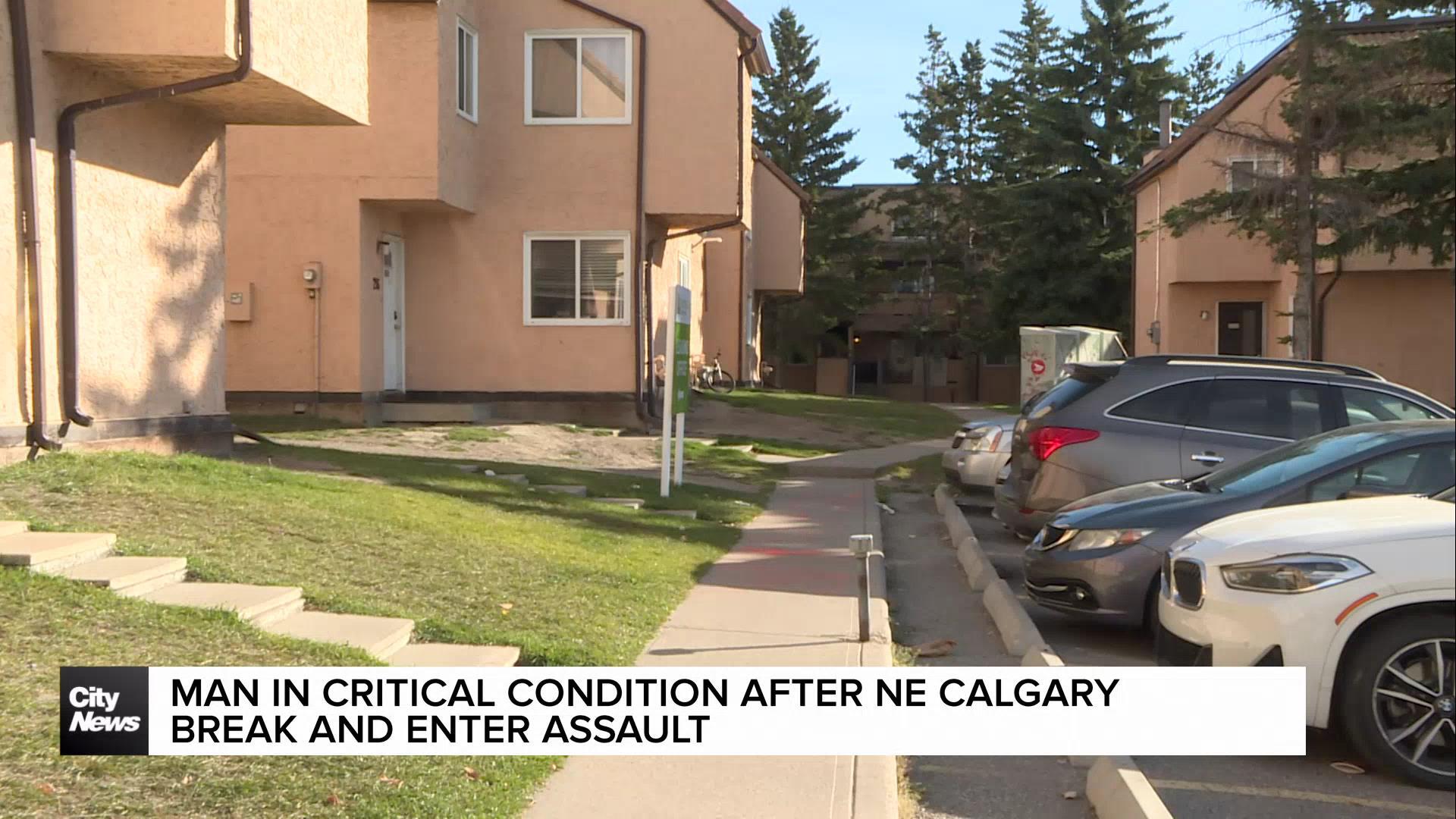 Man in critical condition after NE Calgary break and enter, assault