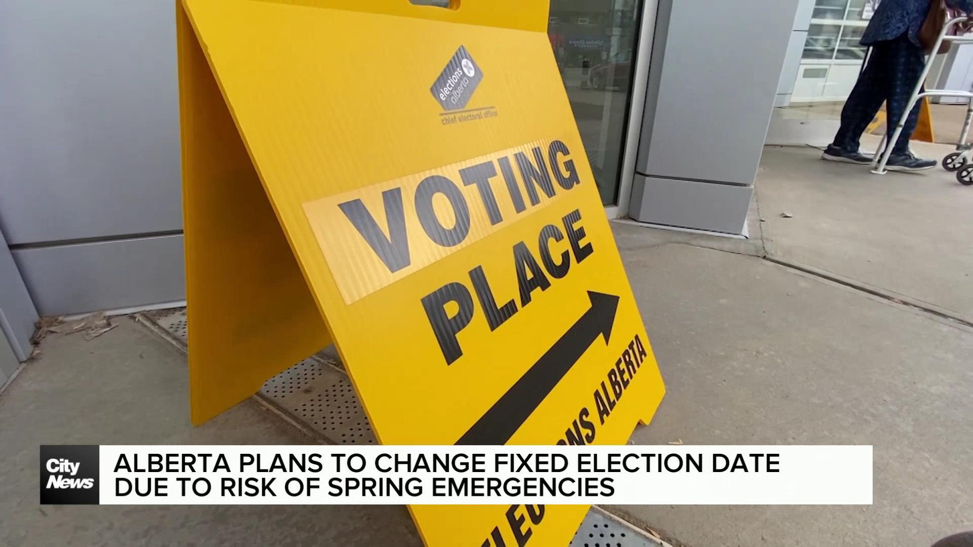 Alberta plans to change fixed election date due to risk of spring emergencies