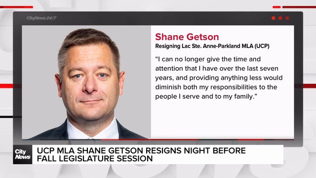 UCP MLA Shane Getson quits Alberta legislature on eve of fall sitting