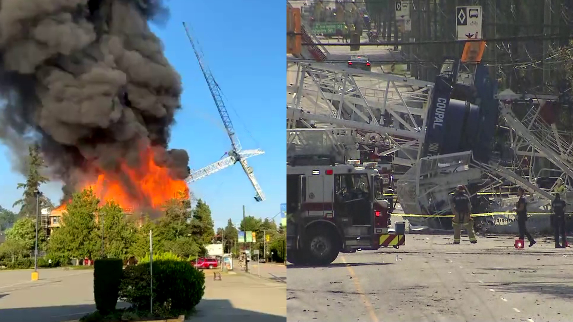 Homes damaged, crane collapses after fire in Vancouver’s Dunbar neighborhood