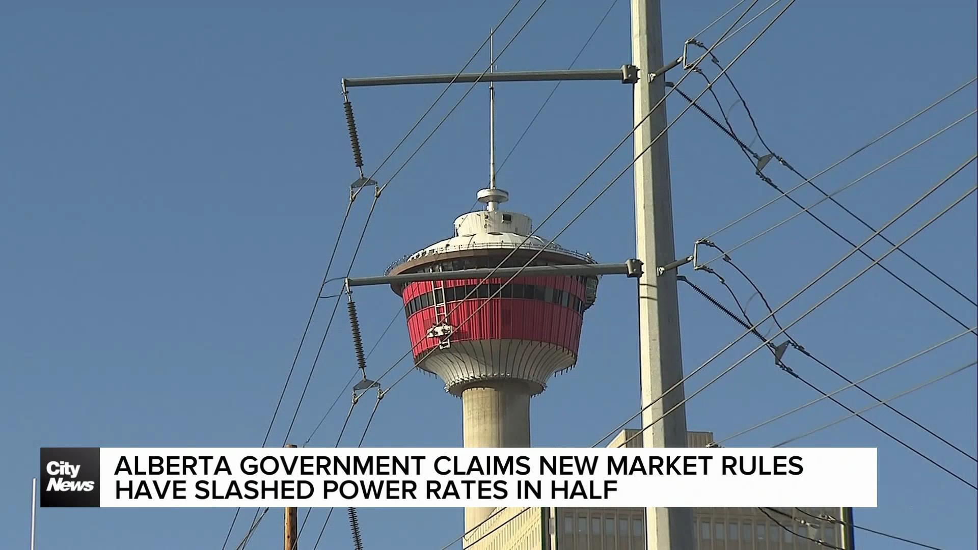 Alberta government claims new market rules have slashed power rates in half