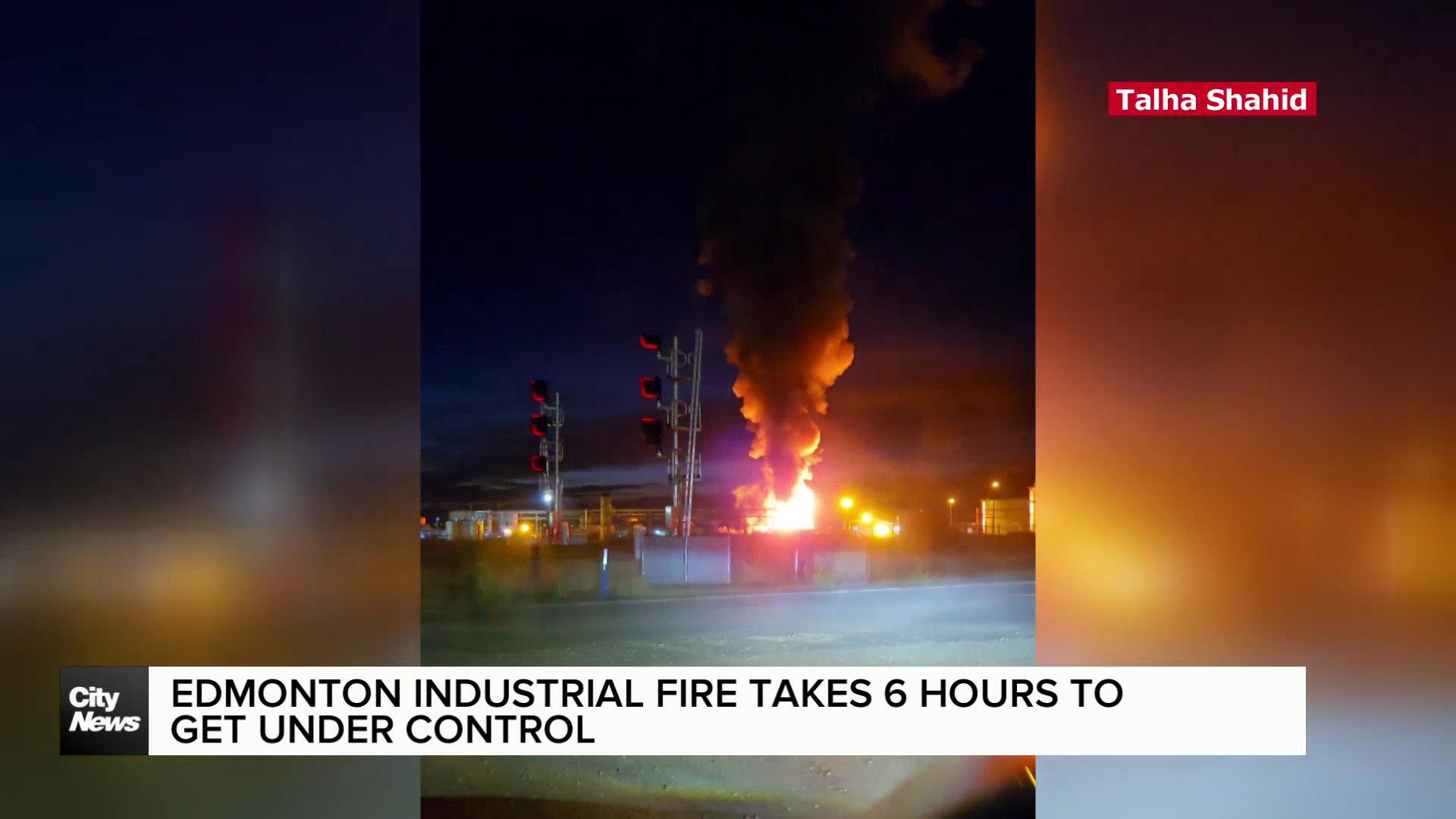 Edmonton industrial fire takes 6 hours to get under control