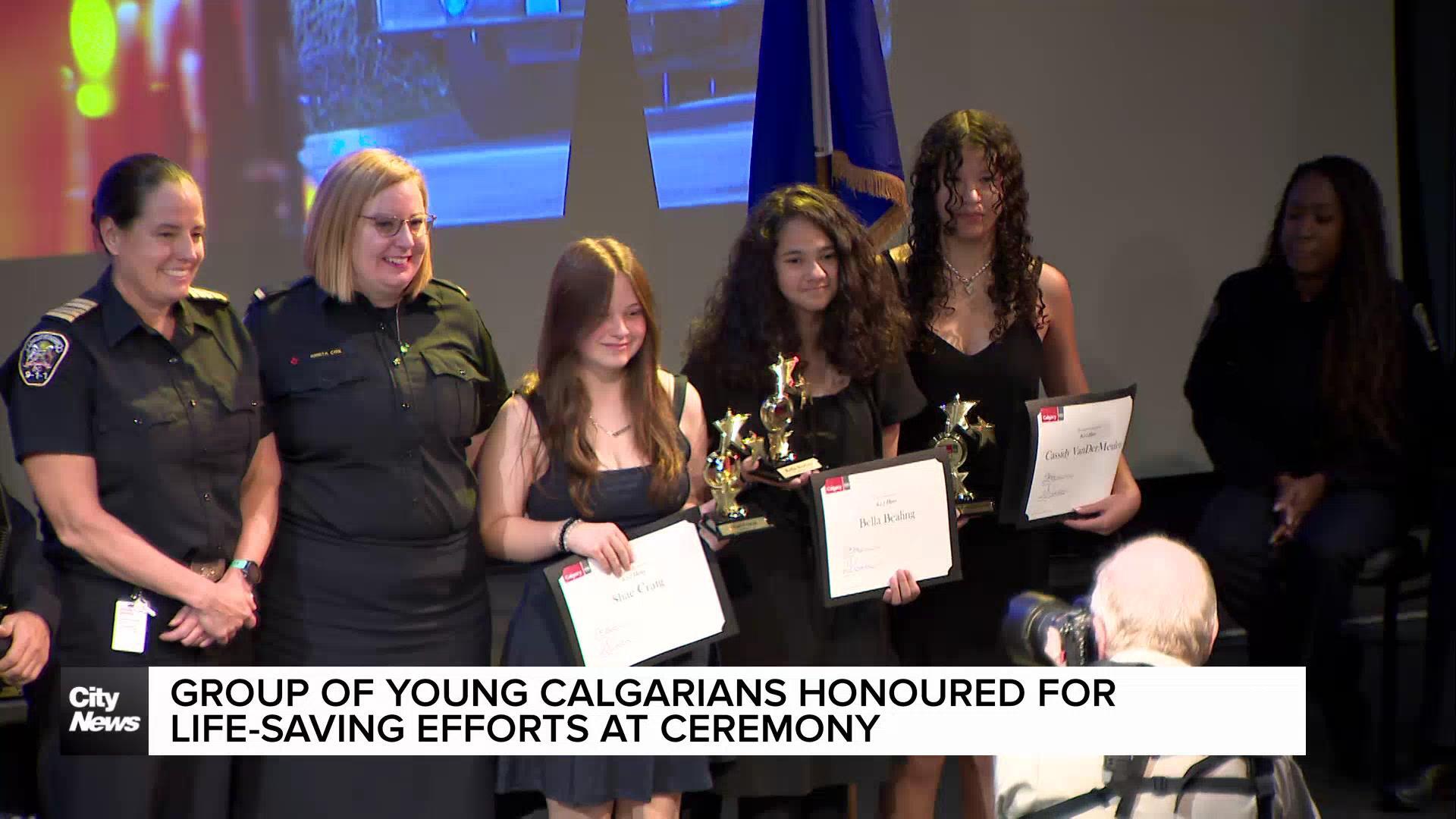 Group of young Calgarians honoured for live-saving efforts