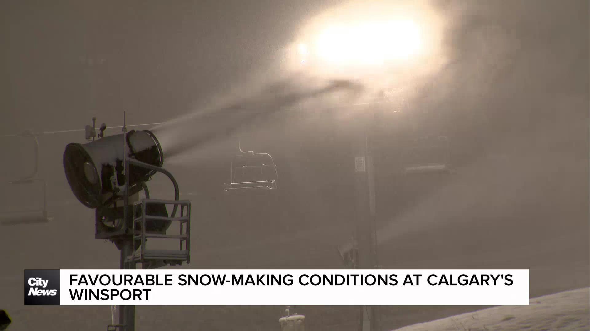 Favourable snow-making conditions at Calgary's WinSport