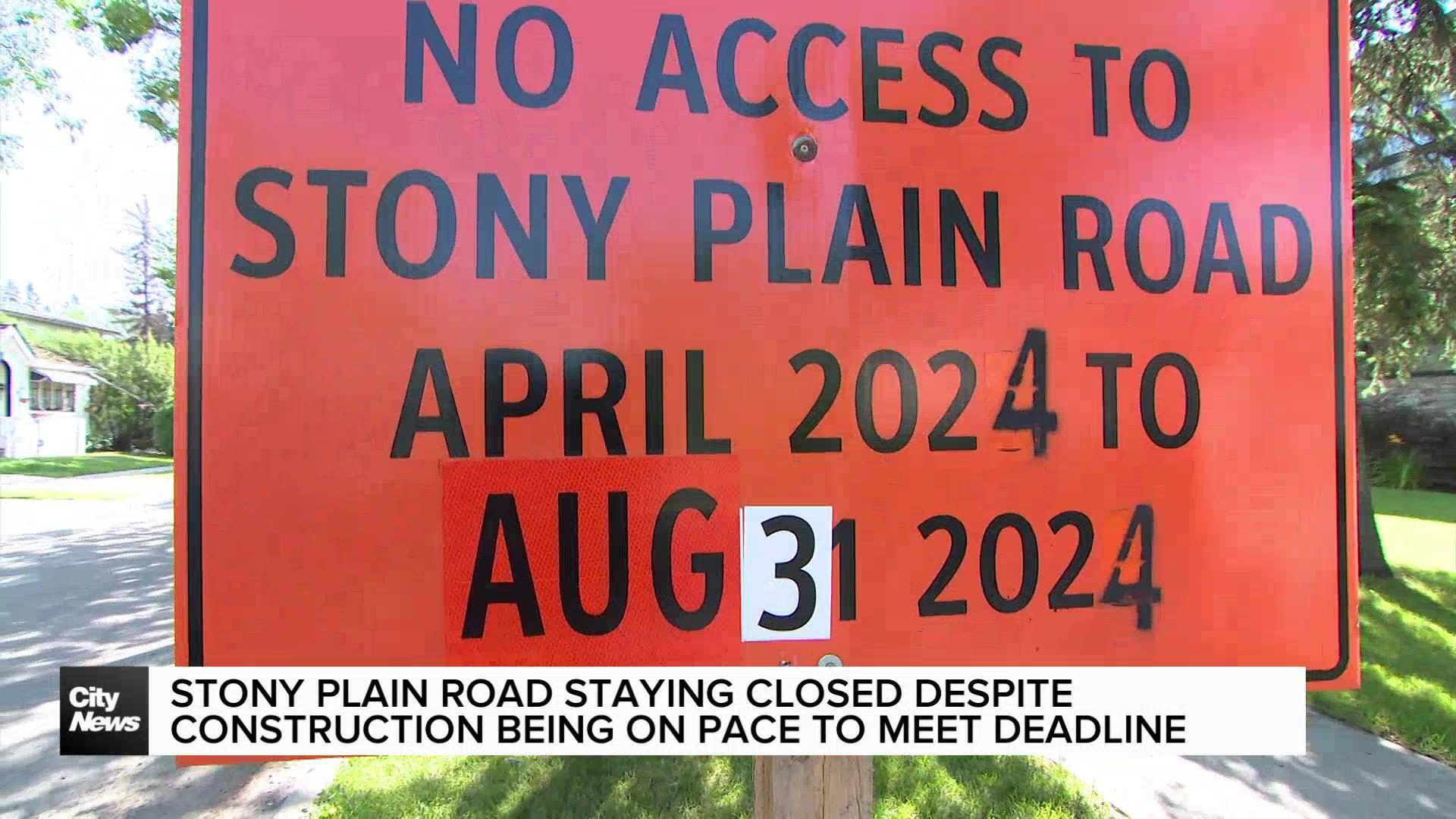 Stony Plain Road staying closed for LRT construction despite being on track to meet deadline