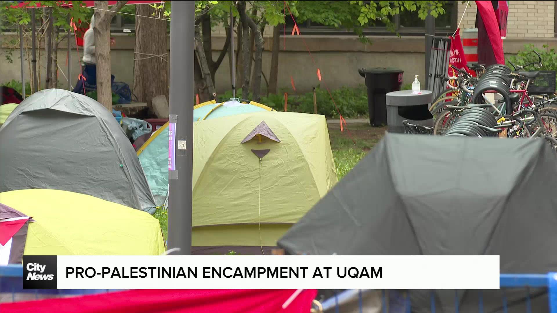 Pro-Palestinian encampment goes up at UQAM in downtown Montreal