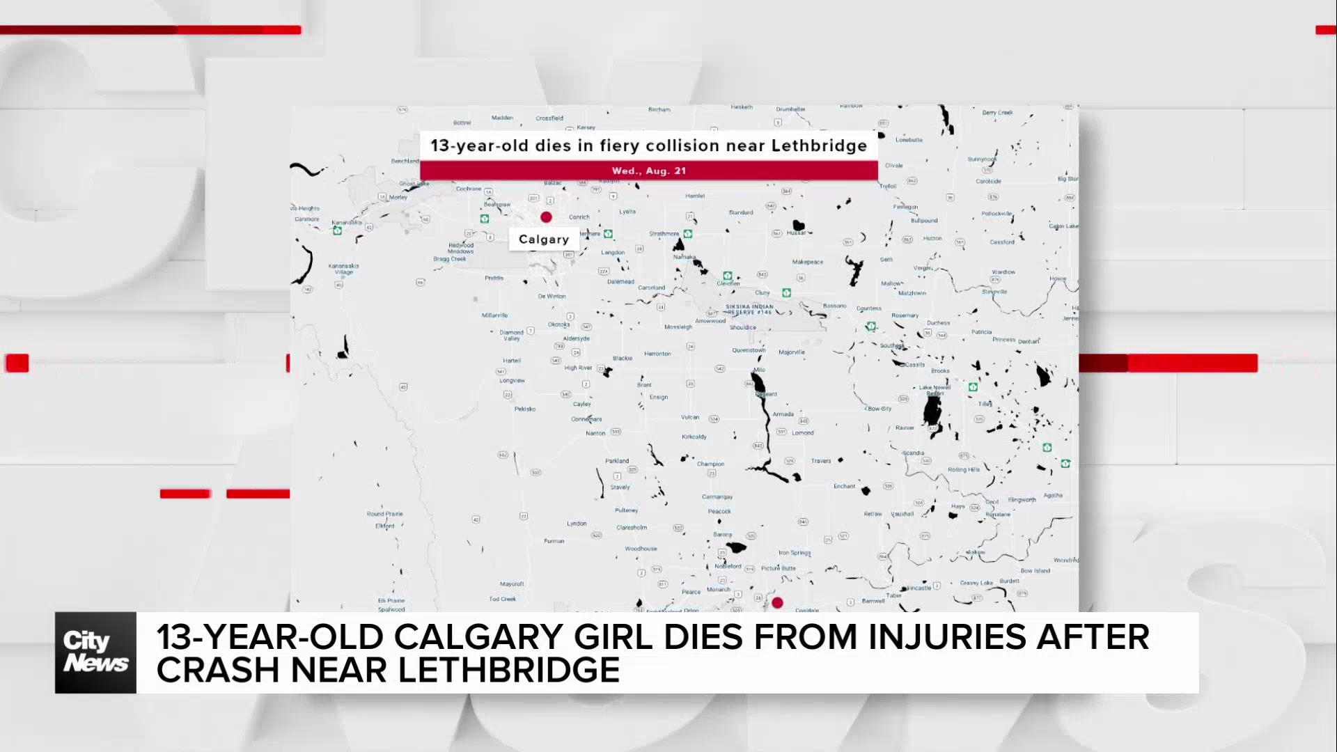 13-year-old Calgary girl dies from injuries after crash near Lethbridge