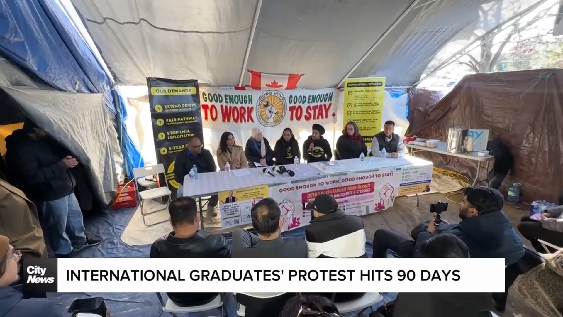 International graduates' protest gits 90 mark