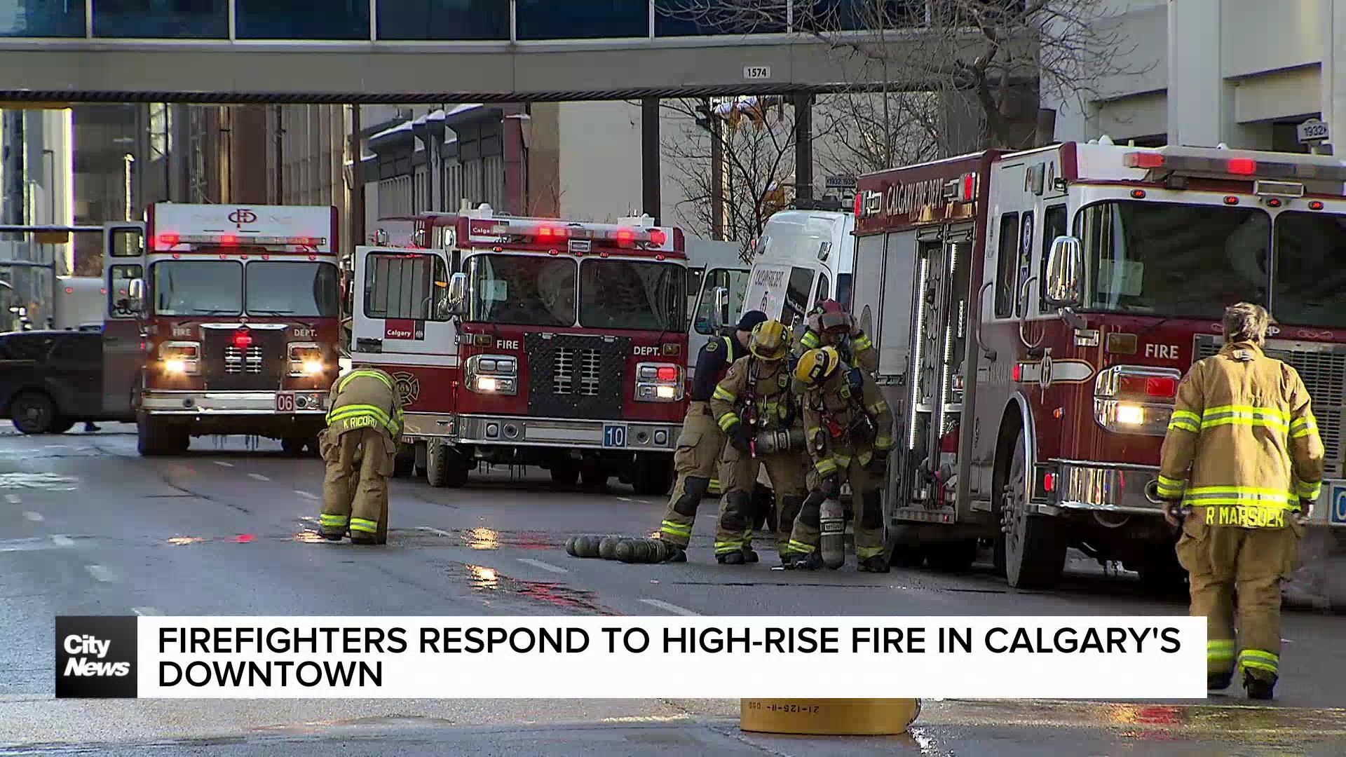 Crews respond to fire at downtown Calgary high-rise apartment