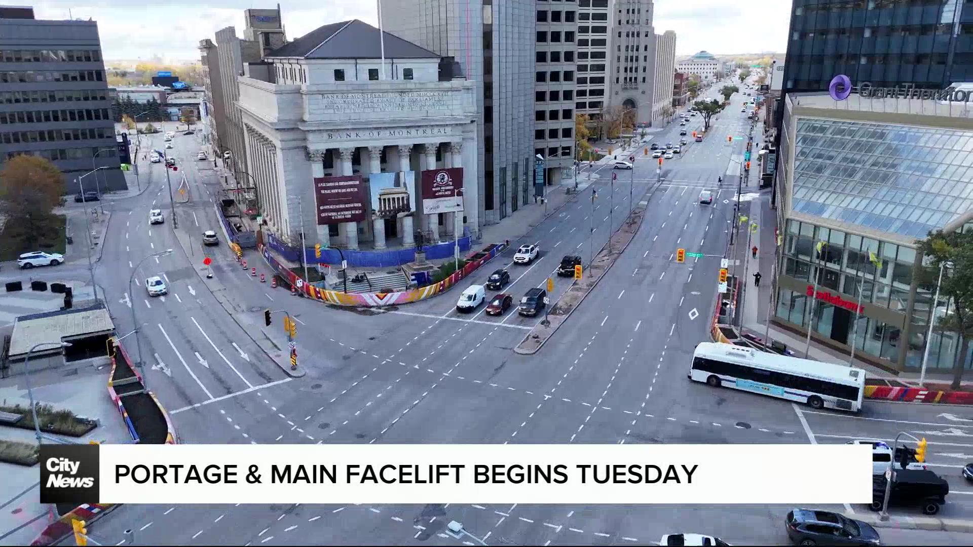 Portage & Main facelift set to start on Tuesday