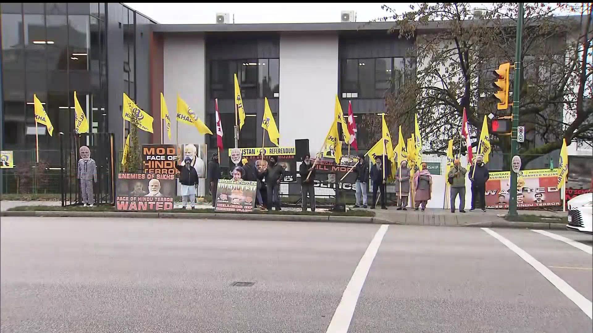 Vocal protest outside Ross Street Gurdwara as Indian diplomats hold consular camp