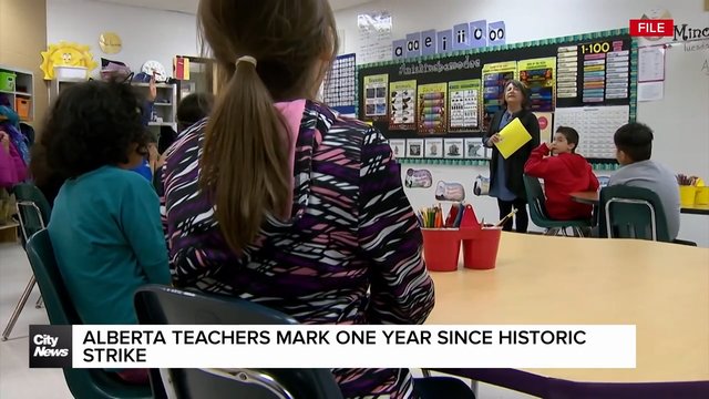 Alberta teachers mark one year since historic strike