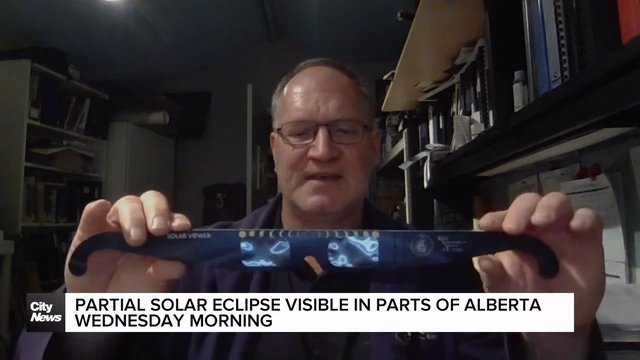 Partial solar eclipse visible in parts of Alberta Wednesday morning