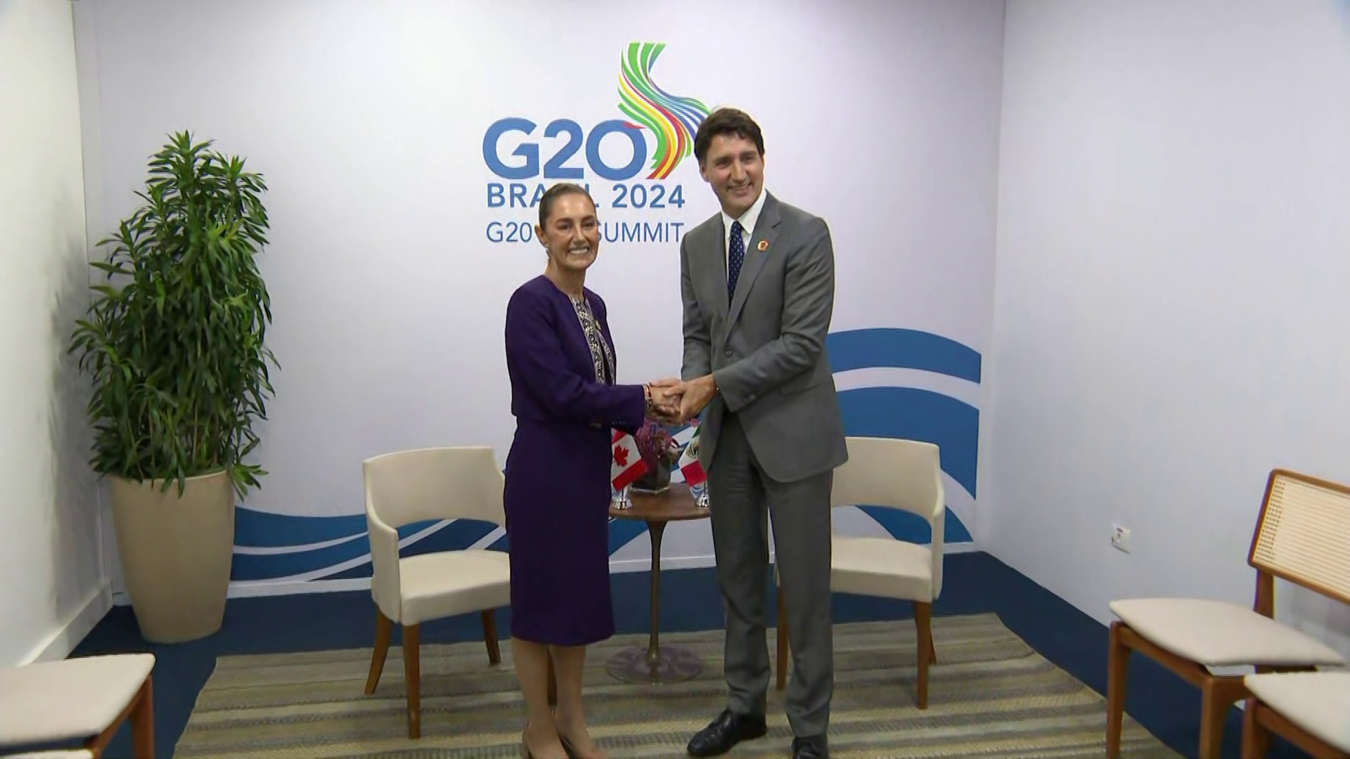 Trudeau meets with US and Mexican presidents at G20 summit in Rio