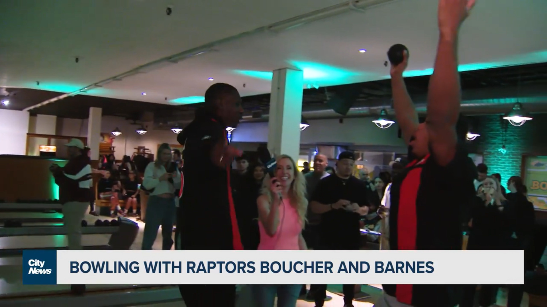 Bowling with Raptors’ Scottie Barnes and Chris Boucher