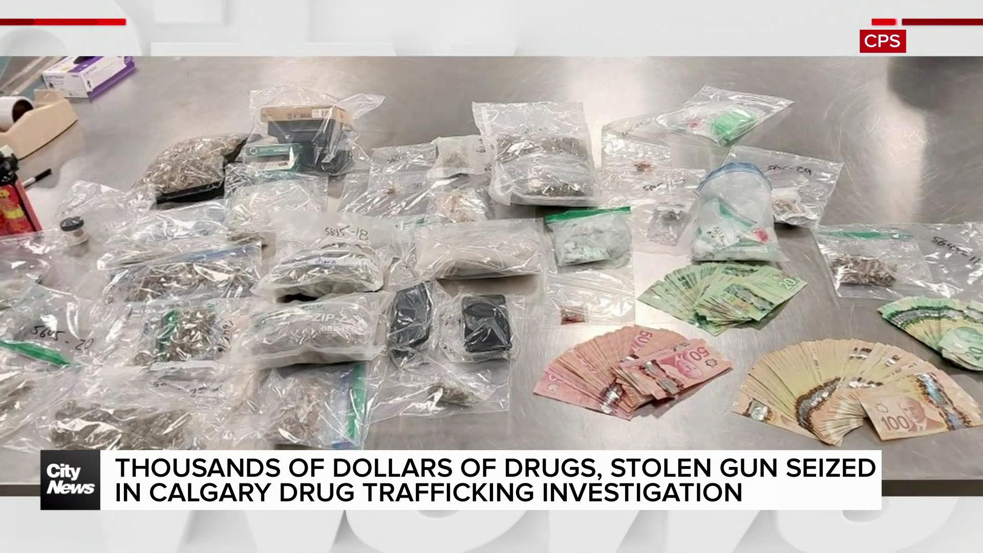 Thousands of dollars in drugs, stolen gun seized in Calgary drug trafficking investigation