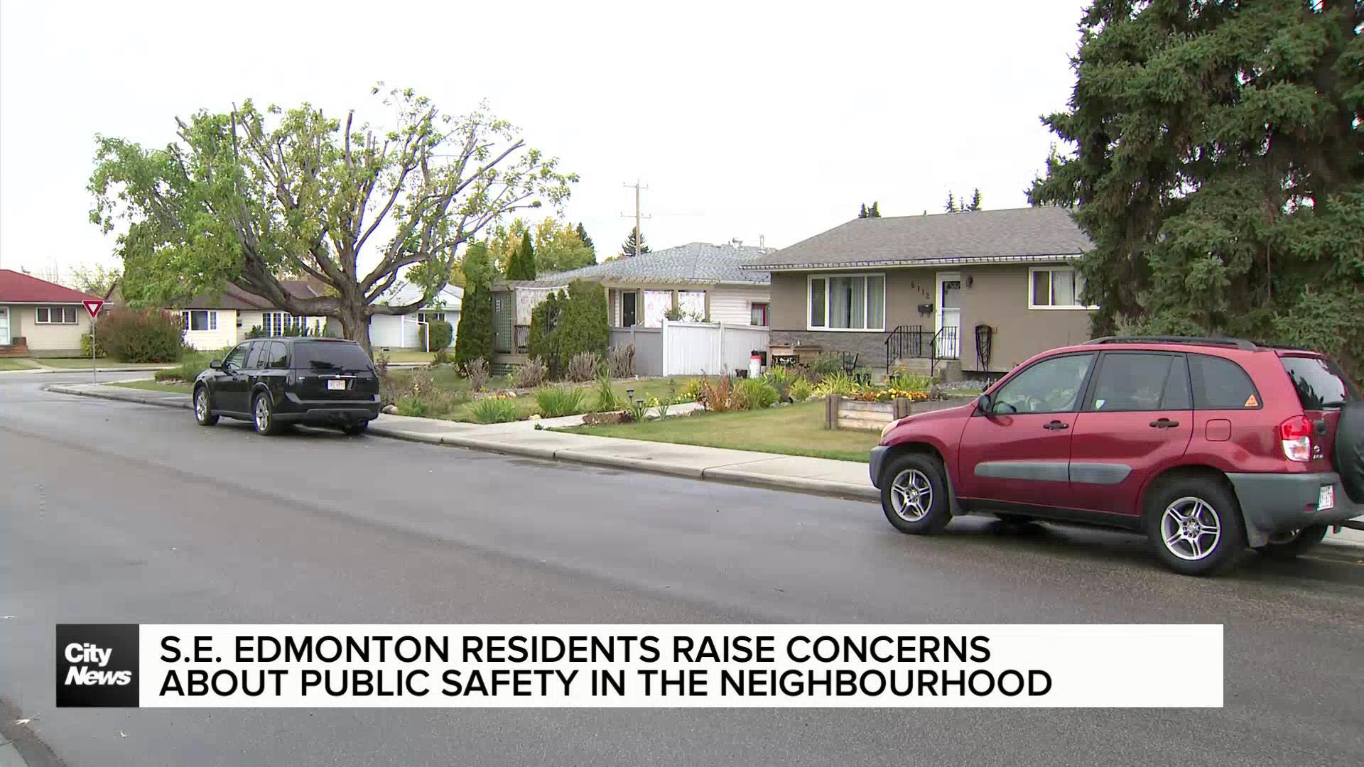 S.E. Edmonton residents raise concern about  public safety