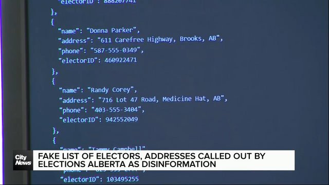 Fake list of electors called out by Elections Alberta as disinformation