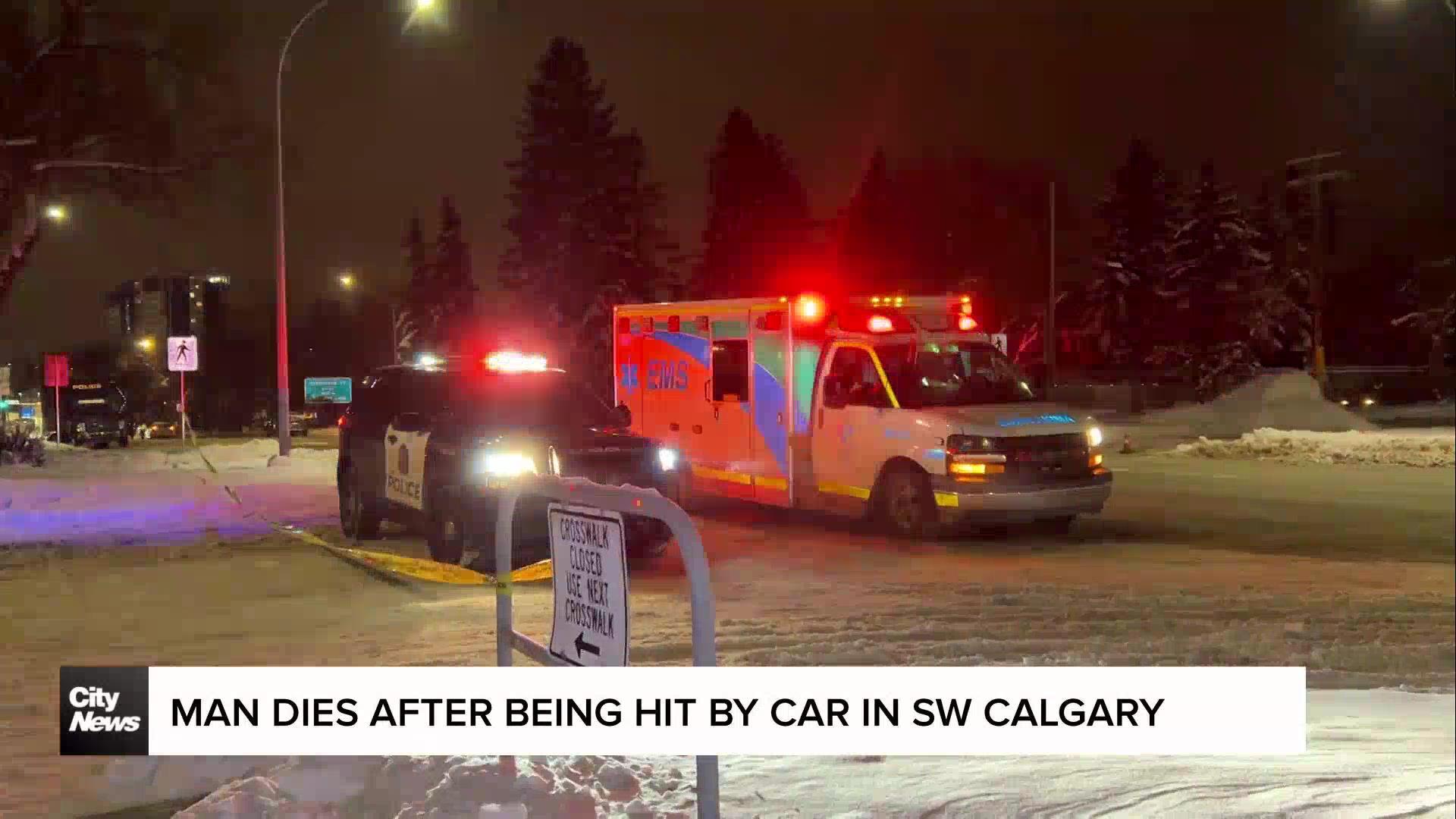 Man dies after being struck by car in SW Calgary