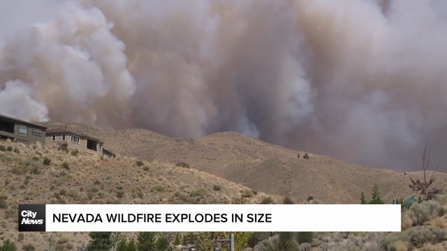 Human-caused Nevada wildfire explodes in size