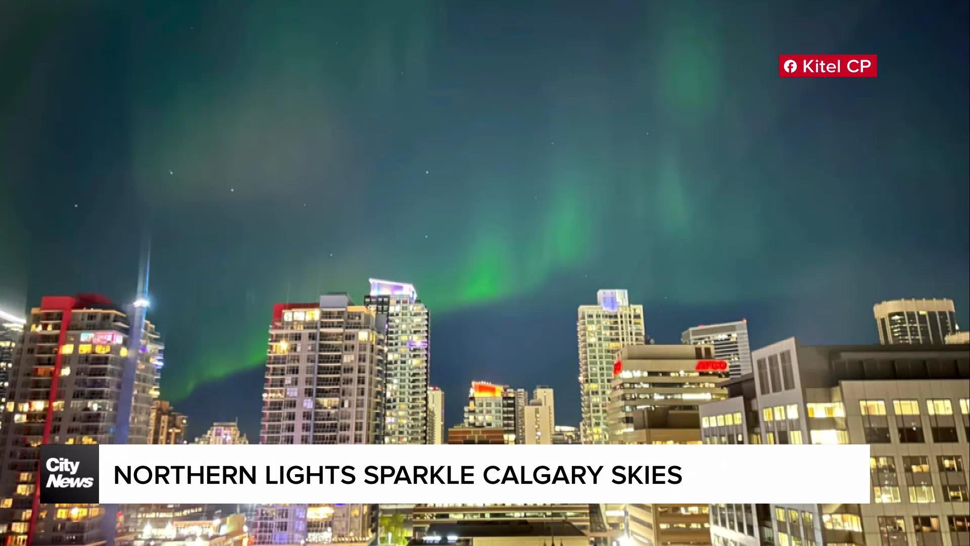 Northern Lights sparkle over Calgary