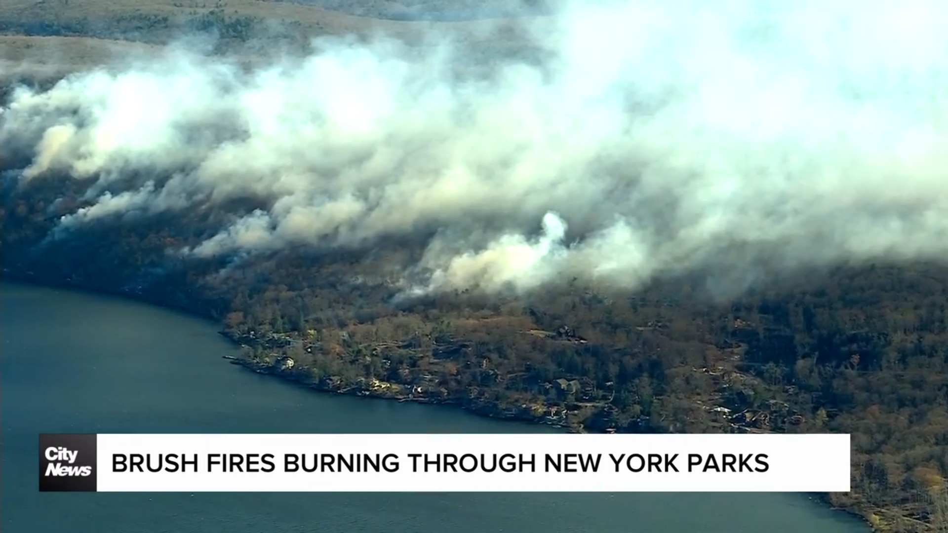 Brush fires burning through New York parks