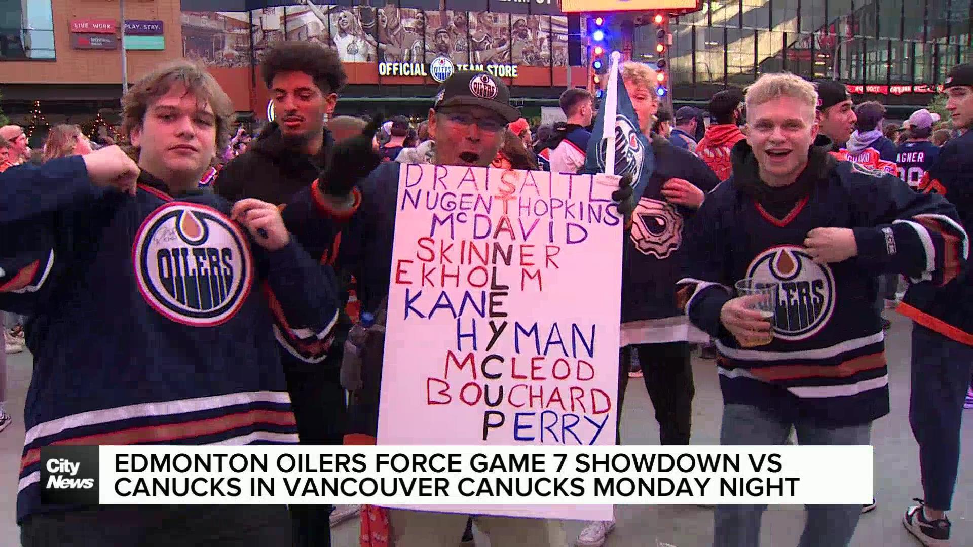 Fans reacts after Edmonton Oilers force Game 7 vs Vancouver Canucks