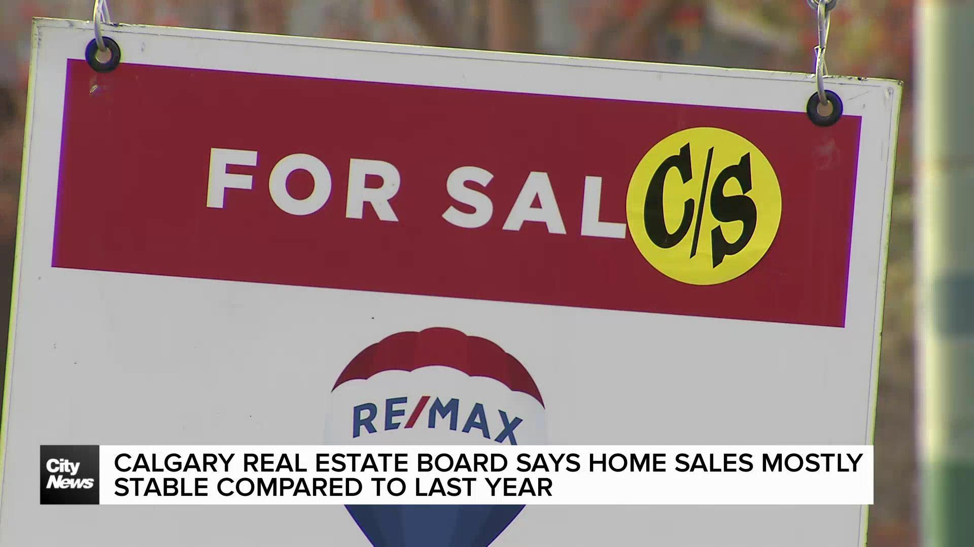 Calgary Real Estate Board says home sales mostly stable compared to last year