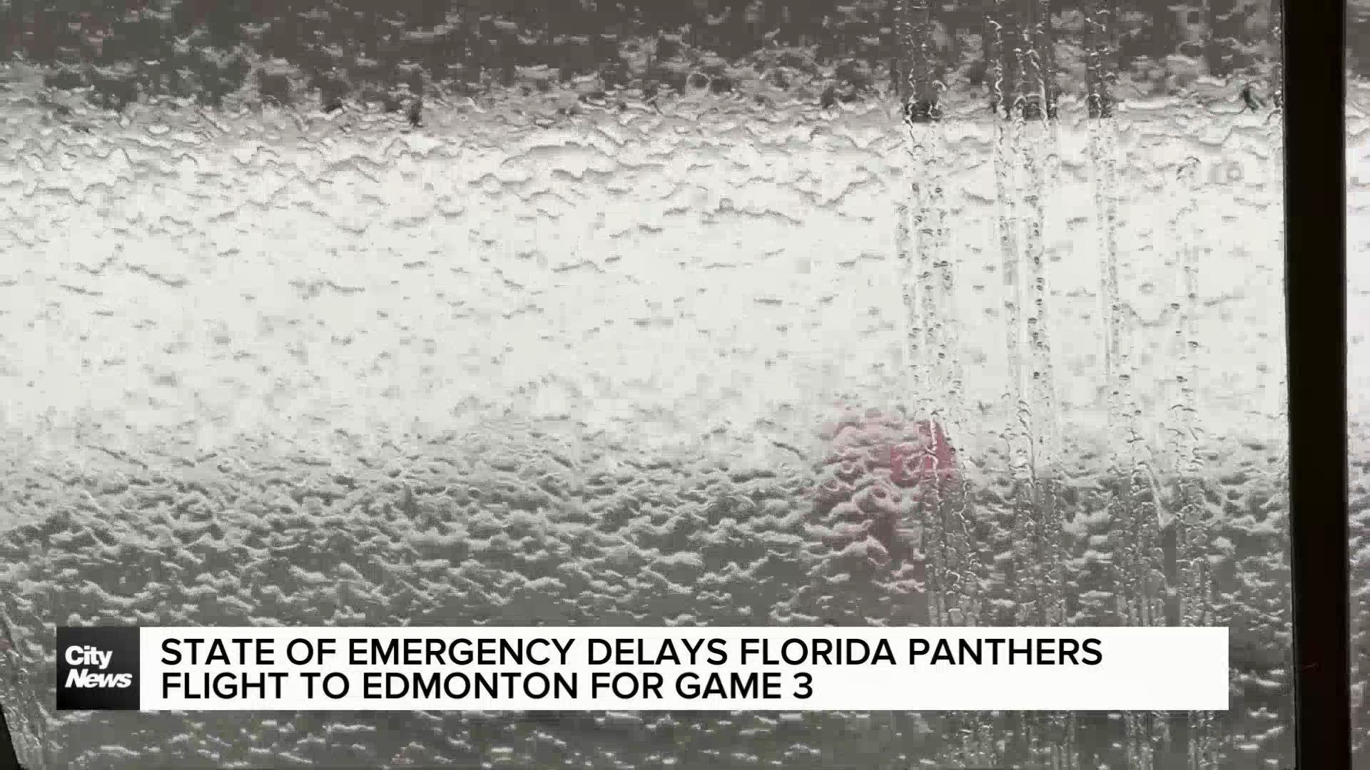 Record rainfall delays Florida Panthers trip to Edmonton